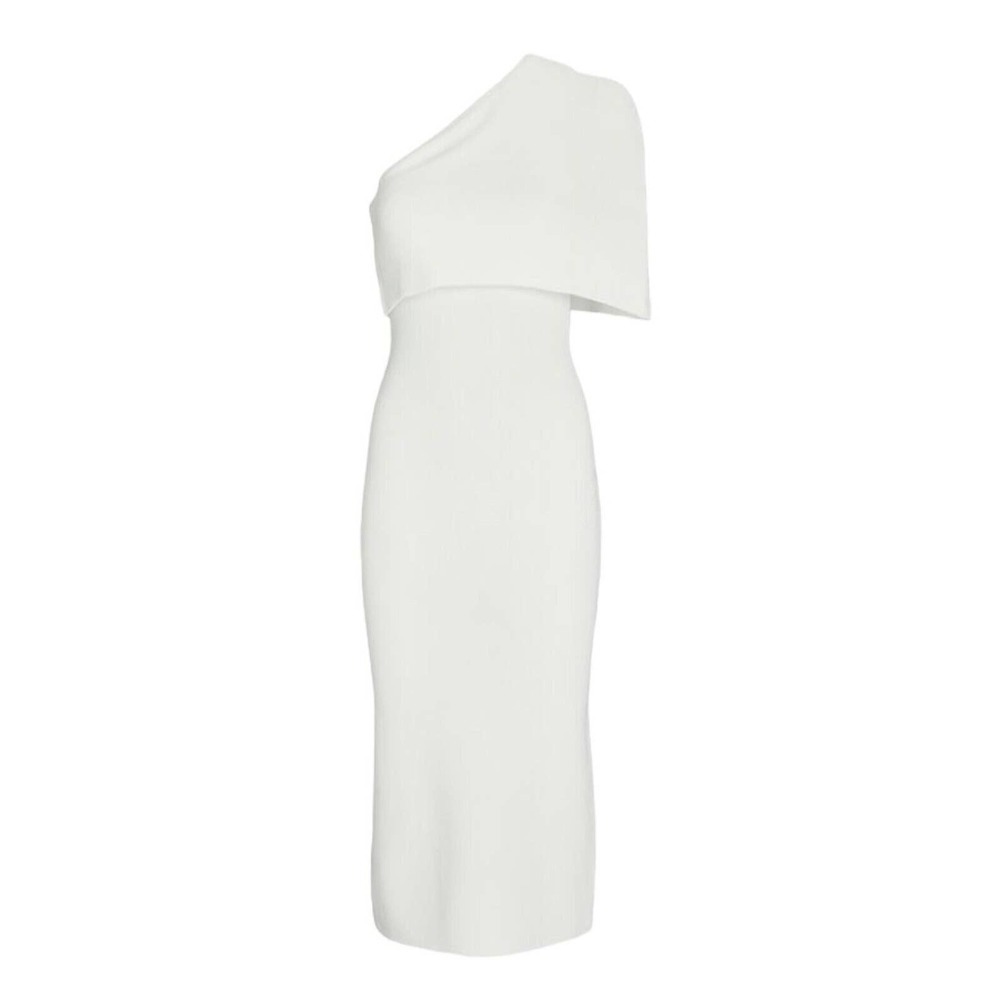 The Sei One Shoulder Cape Midi Pique Knit Sweater Dress Womens Size Medium $399 - Picture 5 of 15